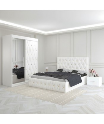 Dormitor Eric Alb Cu Dulap...